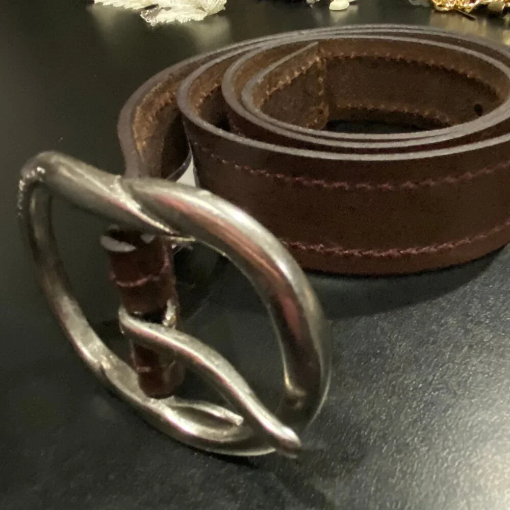 Men New Calvin Klein Jeans Minimalist Office Classic Brass Buckle Leather Belt L